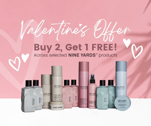 VALENTINES DAY OFFER! Nine Yards: Buy 2, Get 1 Styling Product Absolutely FREE!